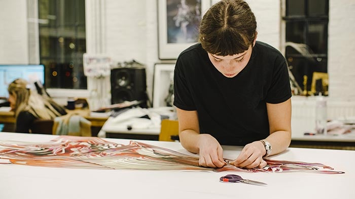 Behind the scenes design work at Iris van Herpen's design studio.