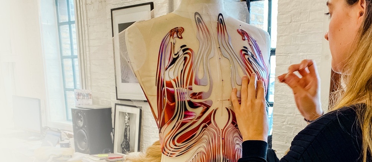 Image of an Iris van Herpen dress design in the making.