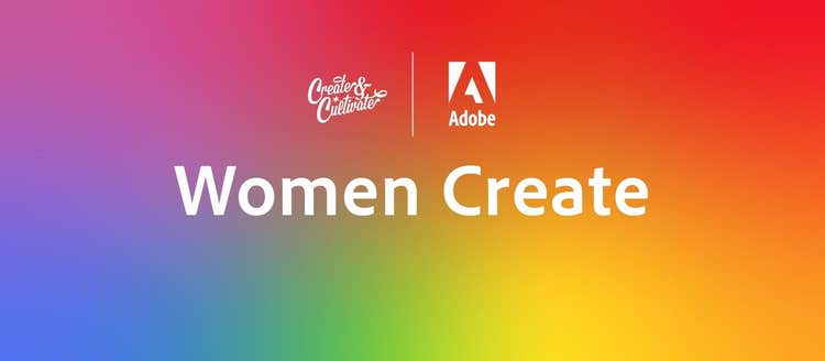 Colorful background with Women Create.