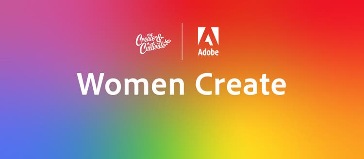 Colorful background with Women Create.