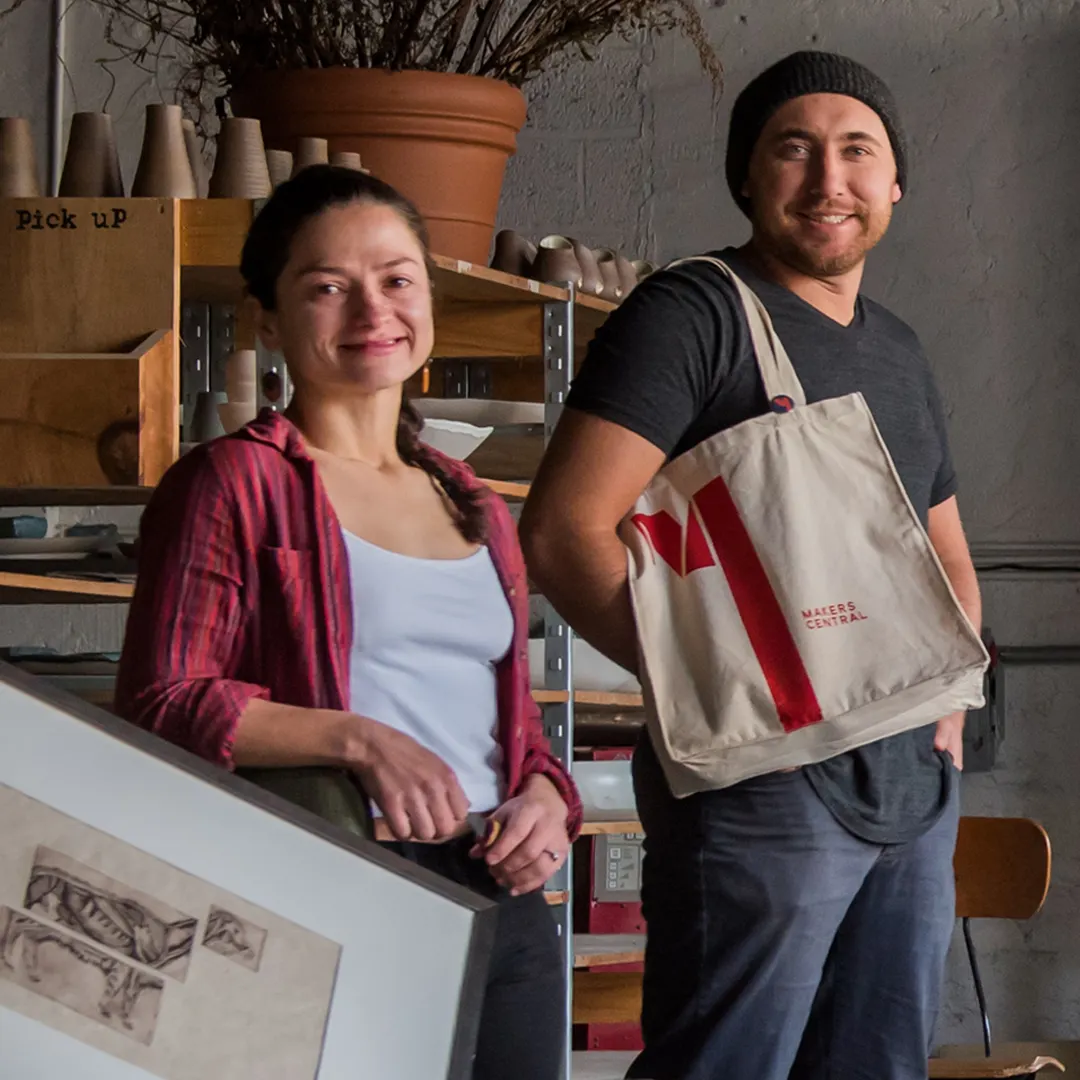 Image of makers with their products.