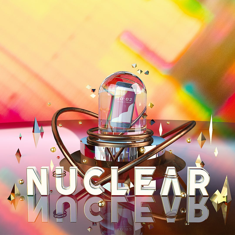 Artwork by Najihah Najlaa: Digital render saying Nuclear