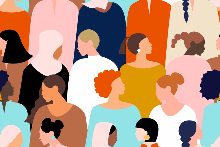 Silhouette of women.