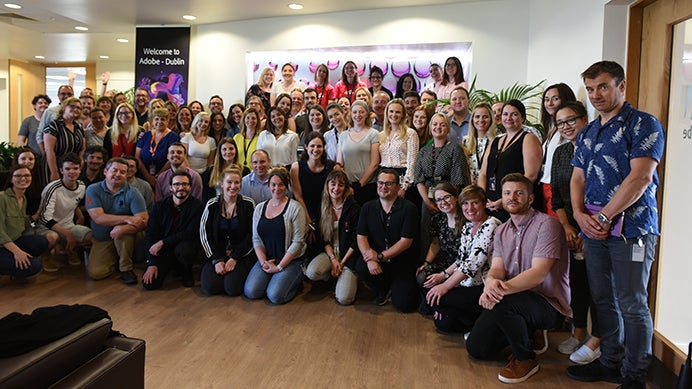 The Adobe Ireland team in the Dublin office. 