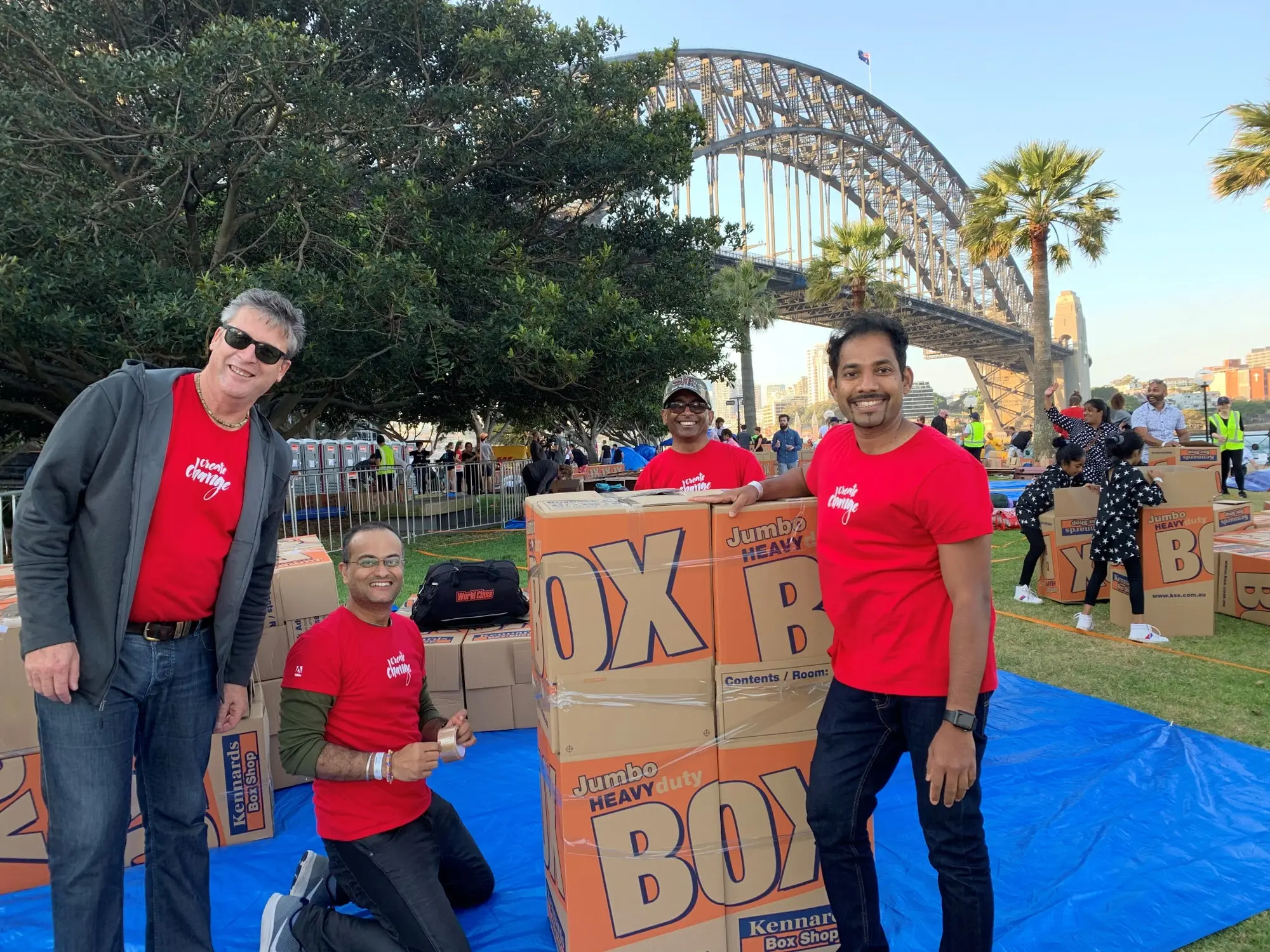 Adobe Australia Create Change teams volunteering at a national fundraising event. 