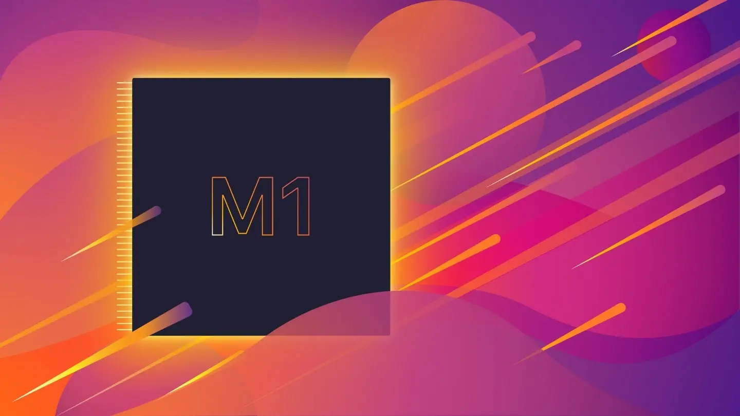 Colorful graphic art with M1 chip. 