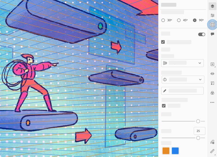 Perspective Guides simplify realistic drawing.