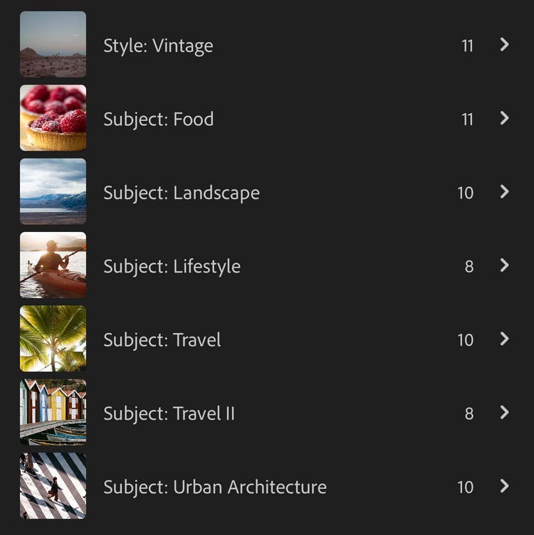 Screenshot of high quality preset options.