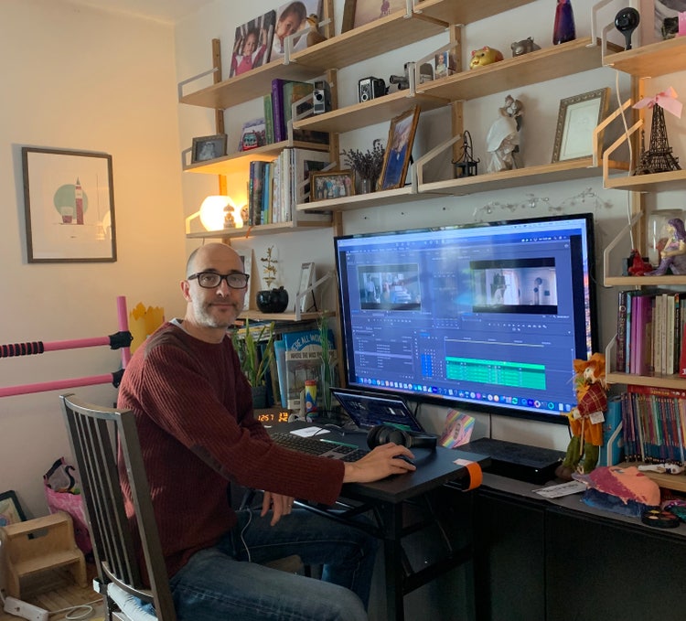 Image of Old Henry editor Jamie Kirkpatrick at his workstation.