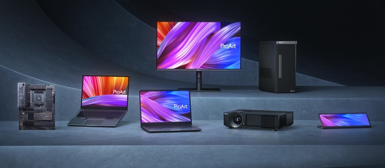 Group of laptops and desktop computers.