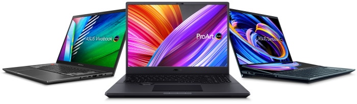Group of three laptops.
