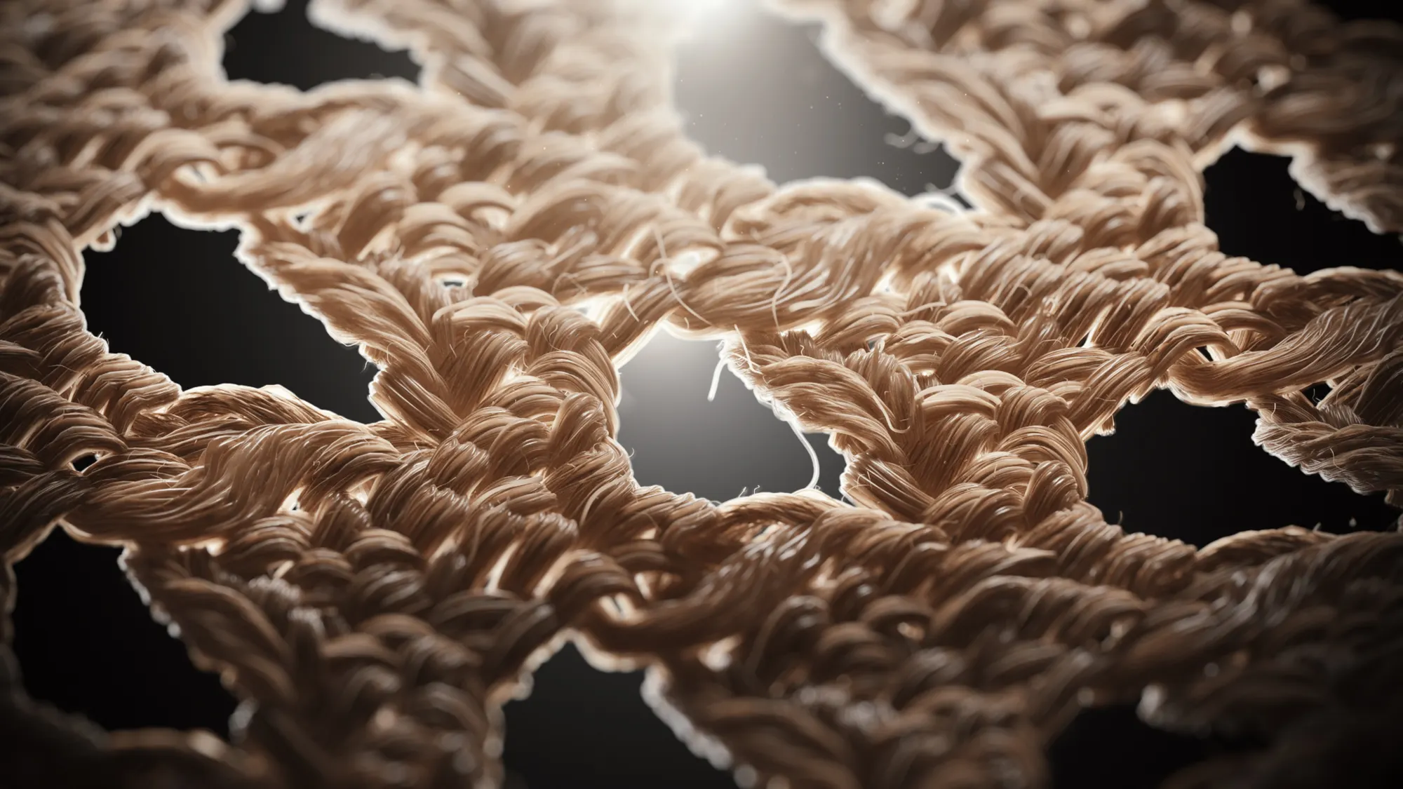 A microscopic view of a 3D model shows fine, fibrous details that contribute to the model's photorealism.