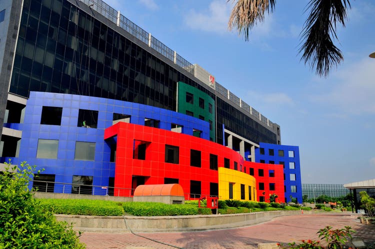 The Adobe India office building from the outside.