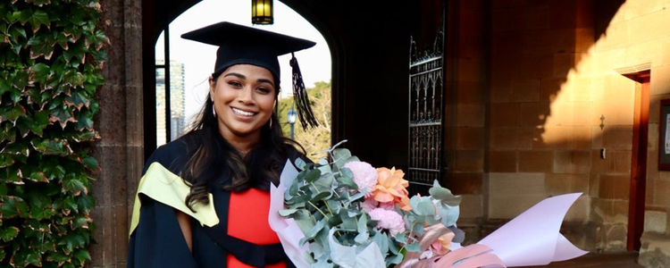 Fahima graduating from university.