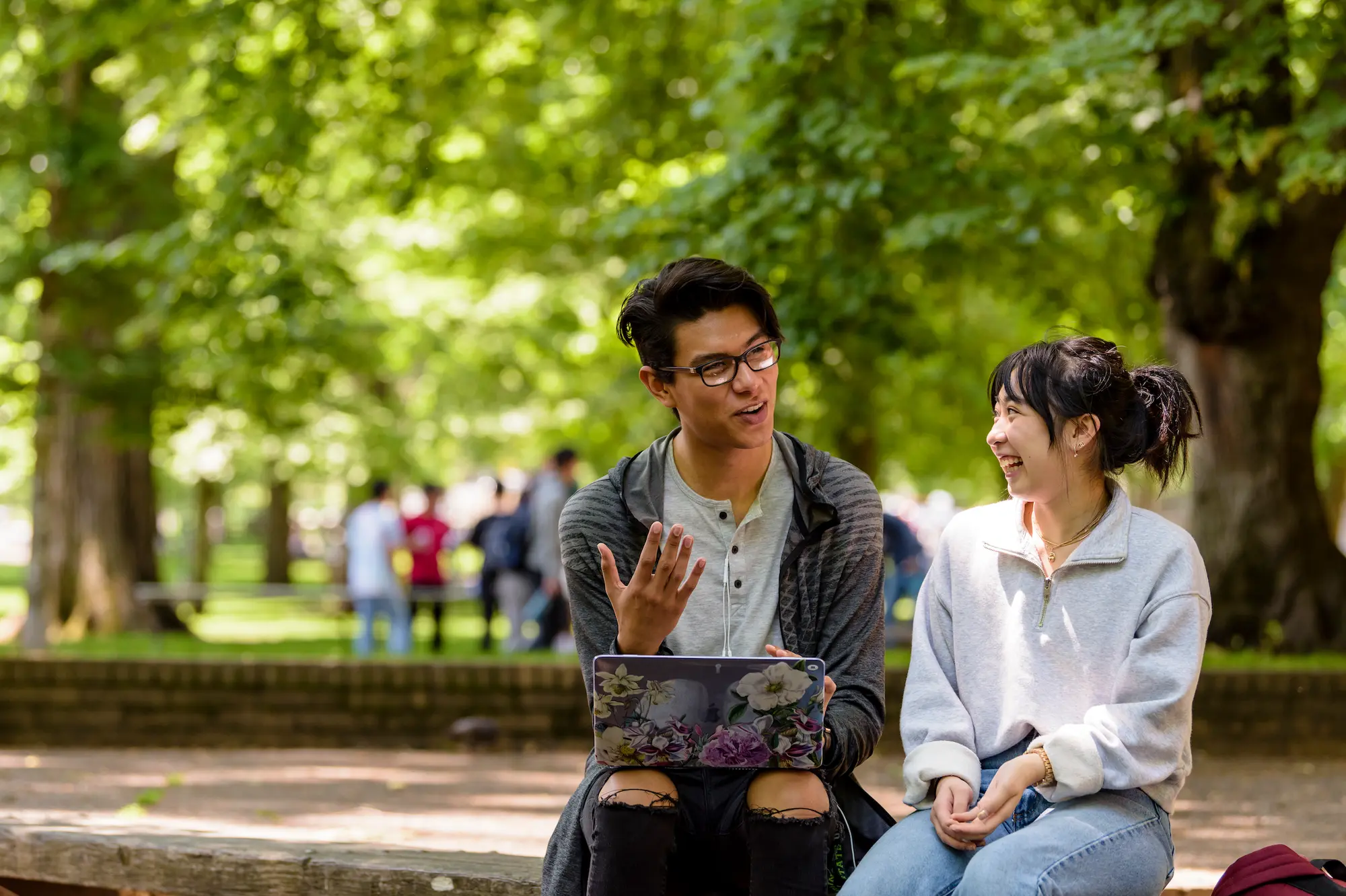 Students on the Portland State University campus. 