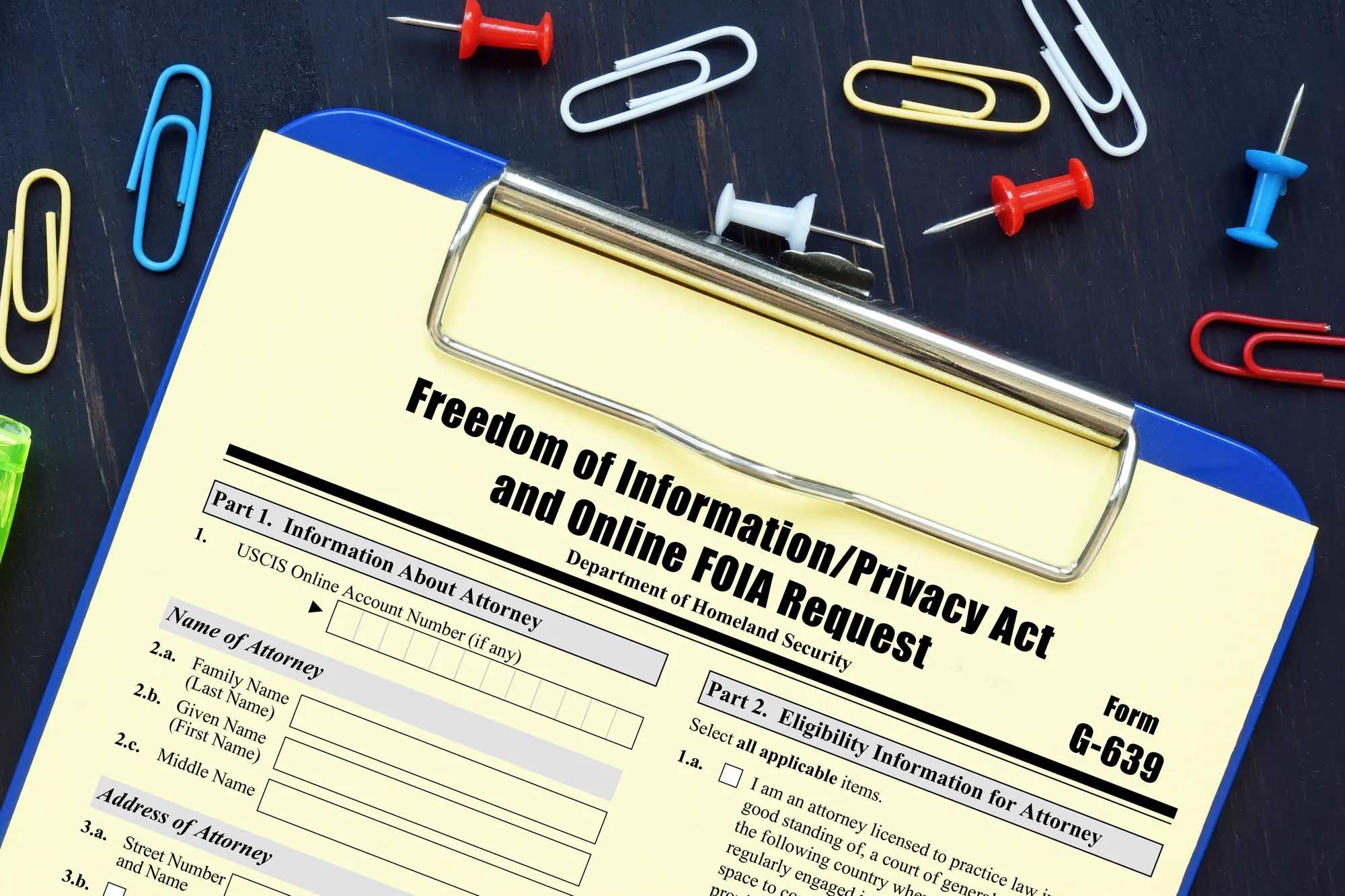 Form G-639 Freedom of Information/Privacy Act.
