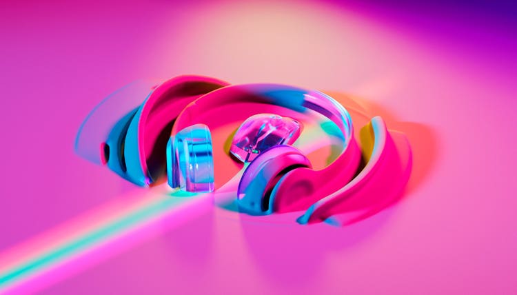 pink headphones
