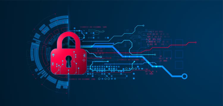 Personal data security Illustrates cyber data or information privacy idea.