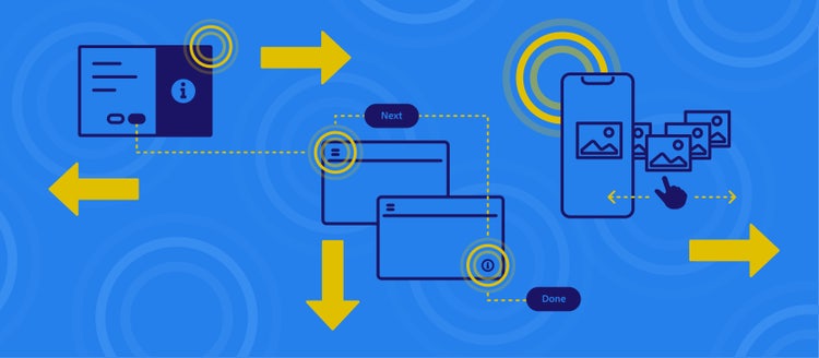 Illustration on a blue background.