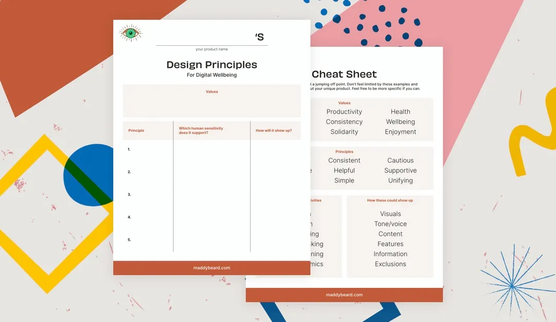 Graphic art of a list of Design Principles. 