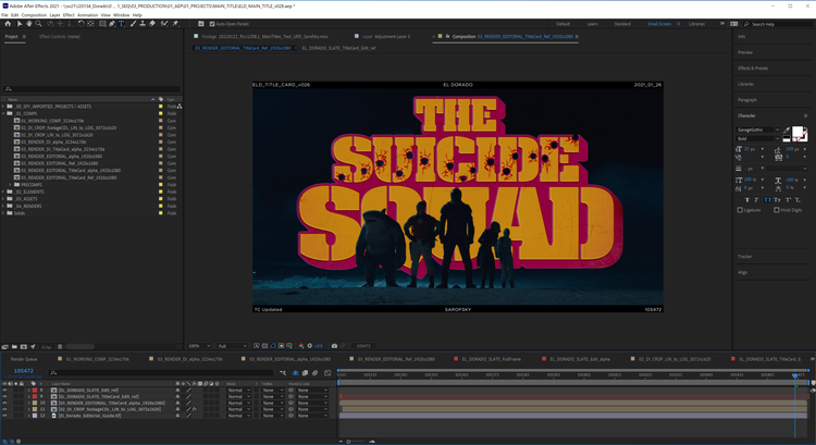“The Suicide Squad” After Effects Timeline.