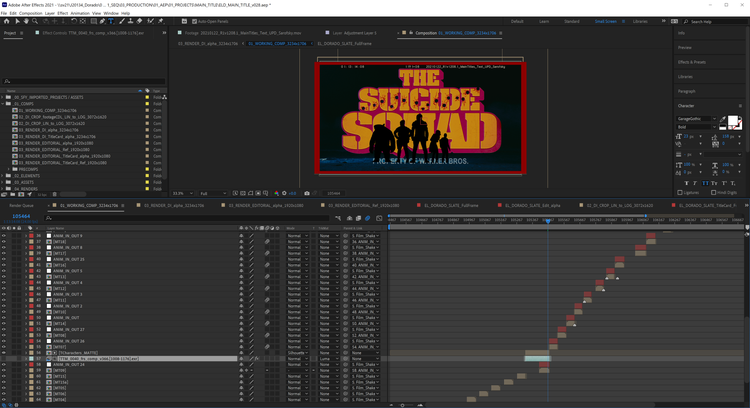 “The Suicide Squad” After Effects Timeline.