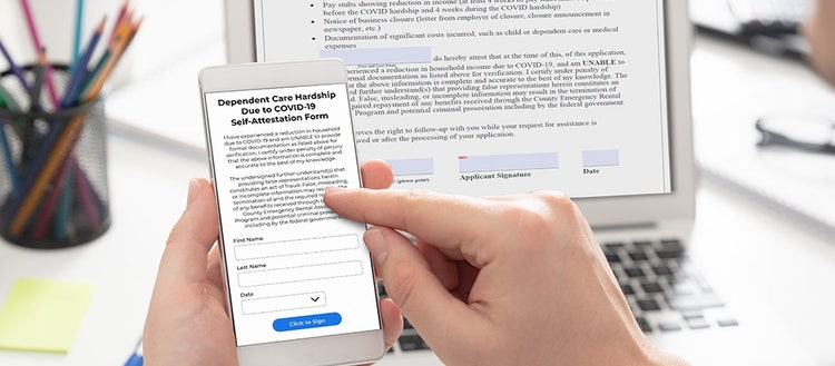 Filling out government forms on a mobile pho
