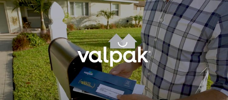 Valpak image of a mailbox with mail.