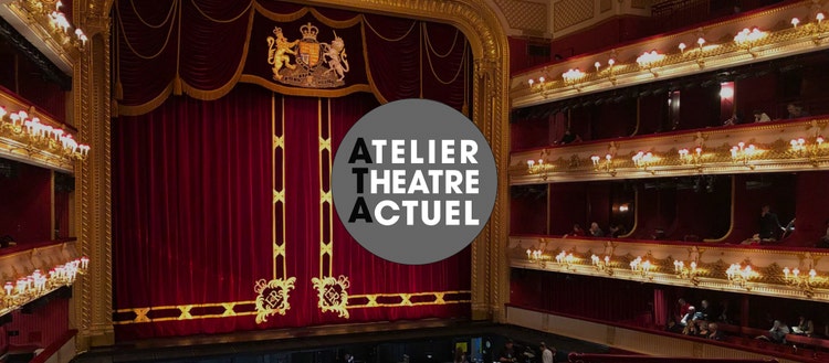 Image of a theater and Atelier Théâtre Actuel logo.