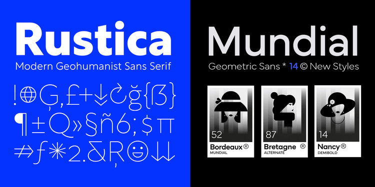 Rustica Font and Mundial Font. 