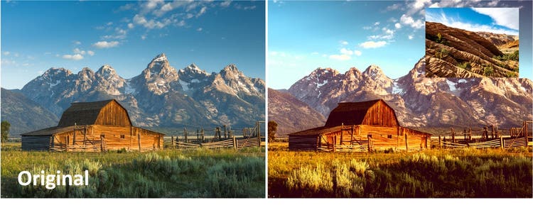 Adobe Photoshop's color transfer feature in neural filters.