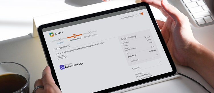 Adobe Acrobat Sign being used on an a tablet.