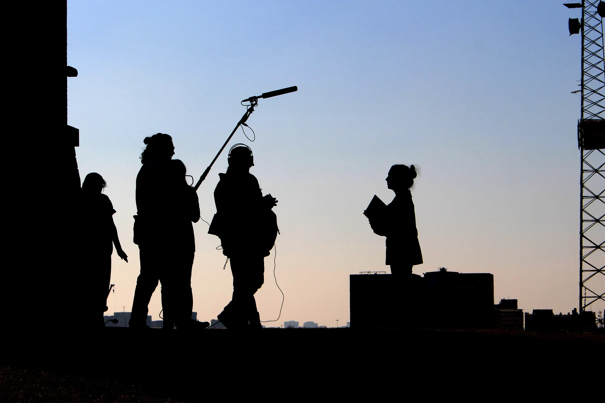 Image of a film crew silhouette.
