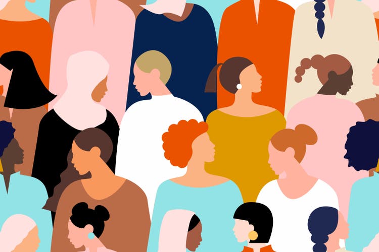 Silhouette of women.
