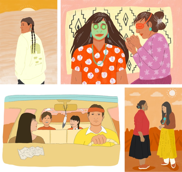 Collage of illustrations by Lynne Hardy.
