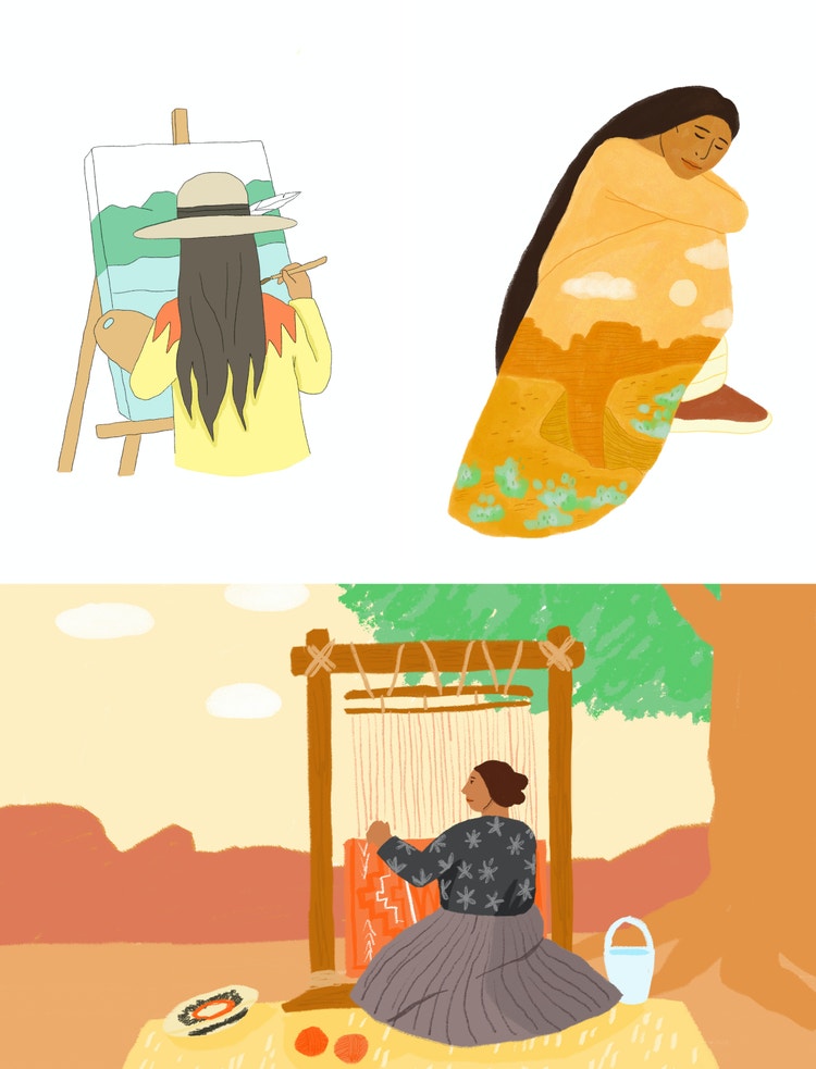 Collage of illustrations by Lynne Hardy.