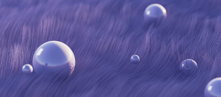 Very peri - color of the year 2022. Hairy background in trendy color. Futuristic monochrome violet hairy fluffy background.