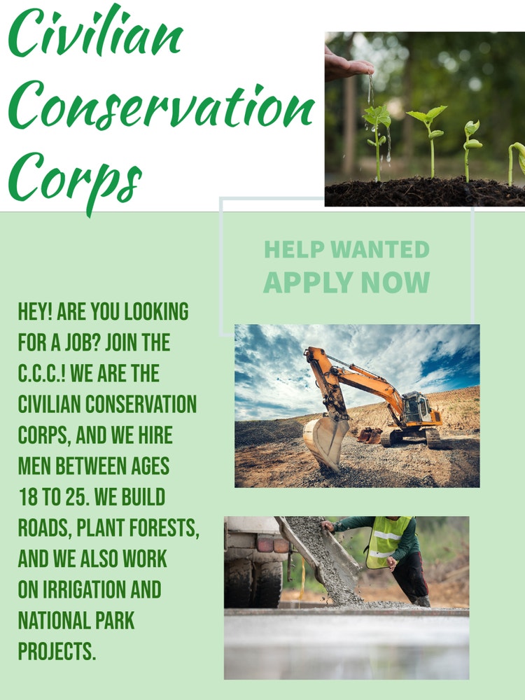 Civilian Conservation Corps, a New Deal project. 