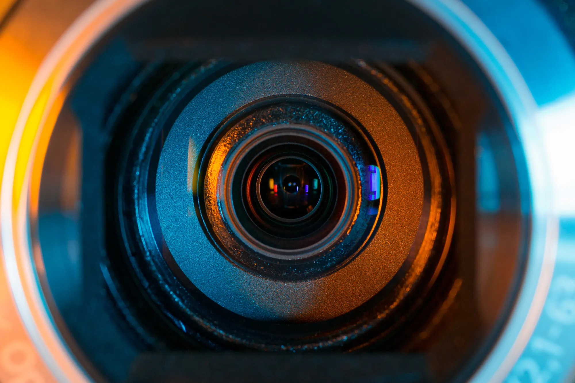 close up of camera lens