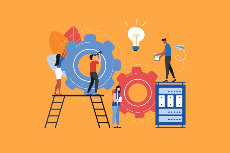 Illustration of people working together.