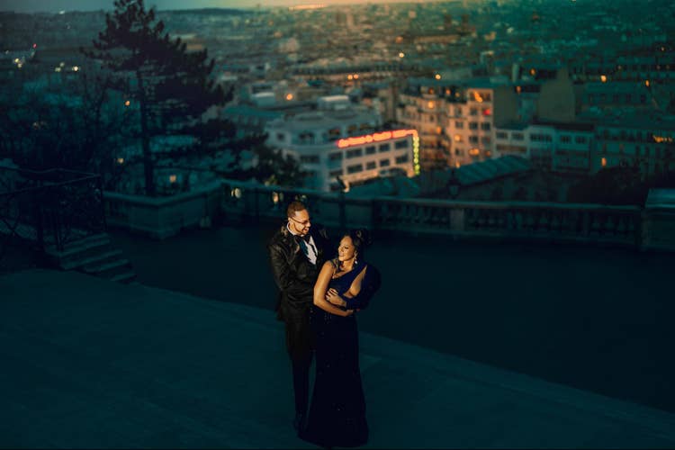 Removing multiple bystanders from the background with Photoshop.