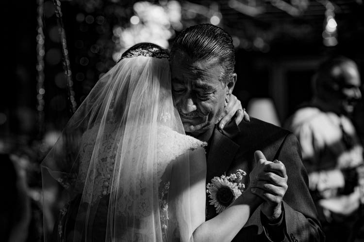 Father of bride dancing with the bride.