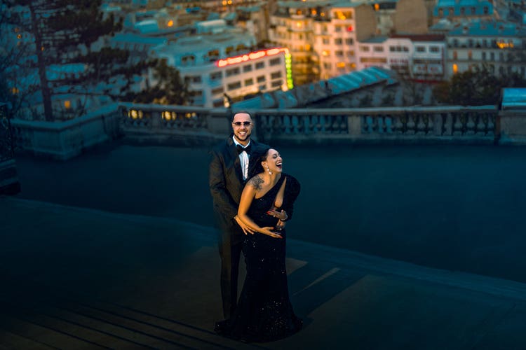 Removing multiple bystanders from the background with Photoshop.