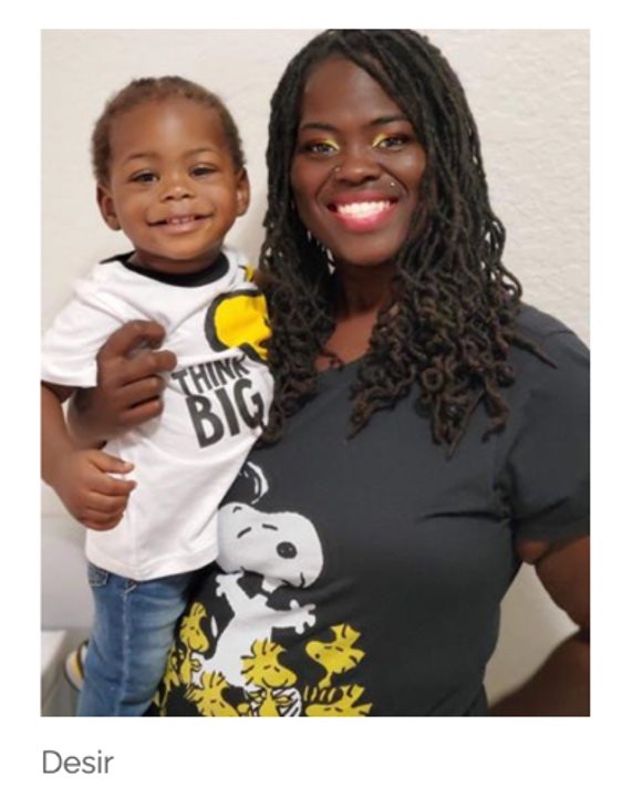 Image of Janie Desir and her son. 