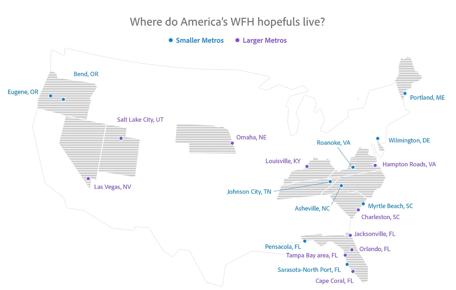 Map of where America's Work From Home hopefuls live. 