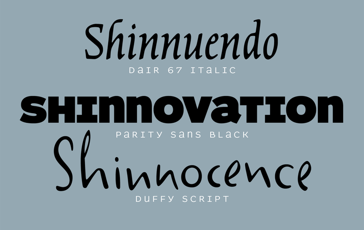 Nick Shinn’s type designs range from interpretations of historical faces and genres like Dair, to typographic investigations like Parity Sans, to just plain fun fonts like Duffy Script. 