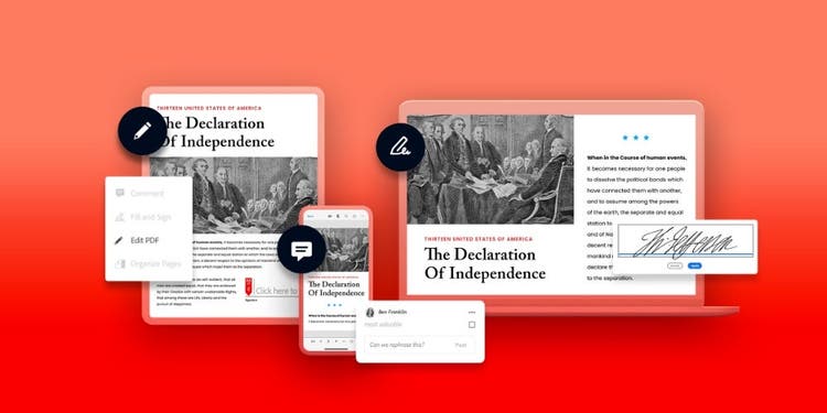 Digital image of The Declaration of Independence.