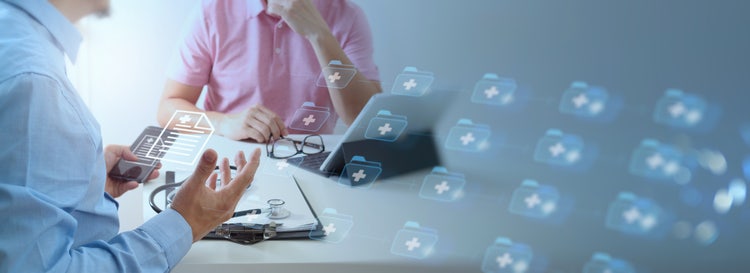 Man patient having consultation with doctor