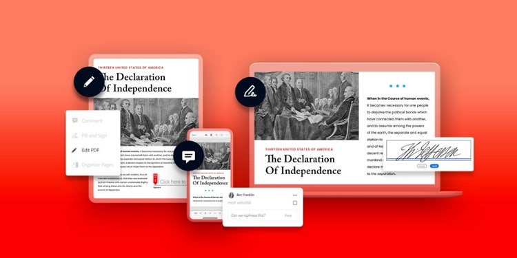 Digital image of The Declaration of Independence.