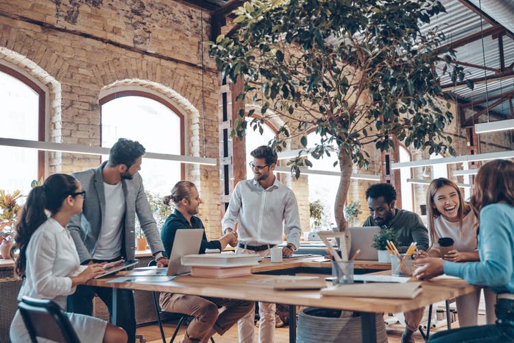 People working in the office